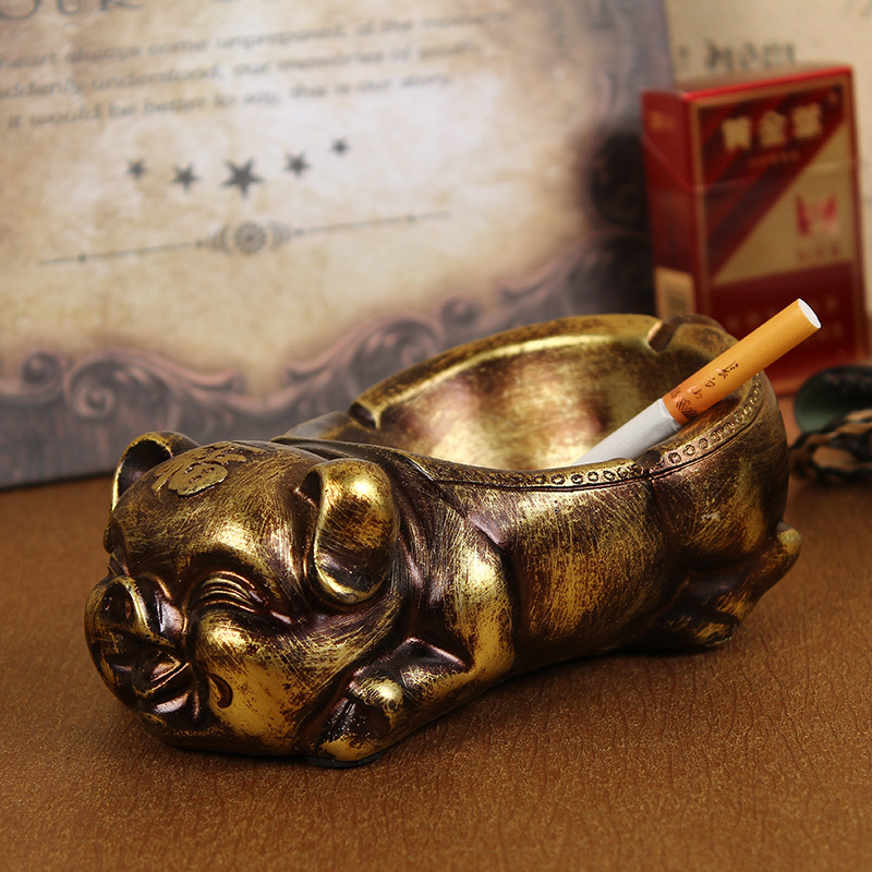 pig personality resin ashtray